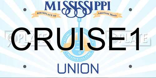 CRUISE1 Mississippi License Plate