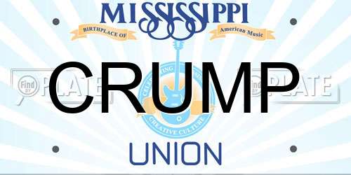 CRUMP Mississippi License Plate