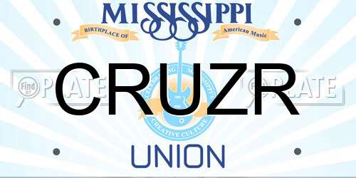 CRUZR Mississippi License Plate