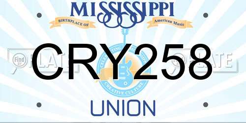 CRY258 Mississippi License Plate