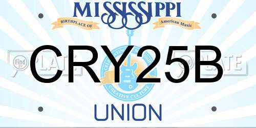 CRY25B Mississippi License Plate