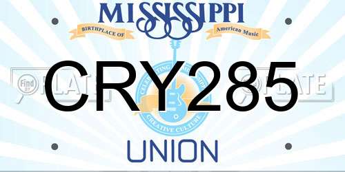 CRY285 Mississippi License Plate