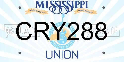 CRY288 Mississippi License Plate