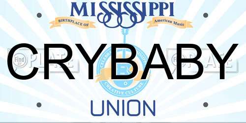 CRYBABY Mississippi License Plate