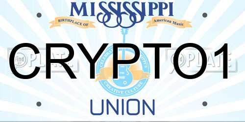 CRYPTO1 Mississippi License Plate