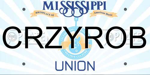 CRZYROB Mississippi License Plate