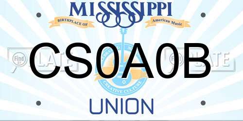 CS0A0B Mississippi License Plate