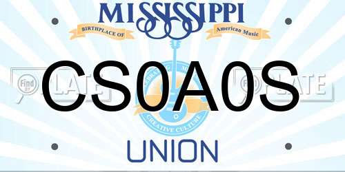 CS0A0S Mississippi License Plate