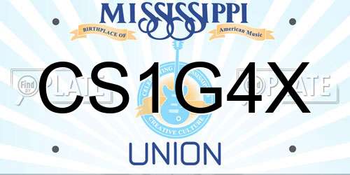 CS1G4X Mississippi License Plate