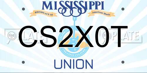 CS2X0T Mississippi License Plate