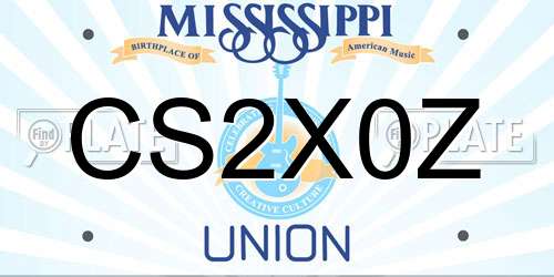 CS2X0Z Mississippi License Plate