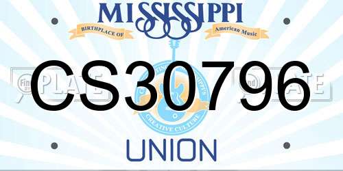 CS30796 Mississippi License Plate