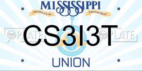 CS3I3T Mississippi License Plate