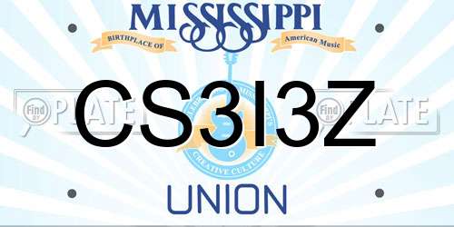CS3I3Z Mississippi License Plate