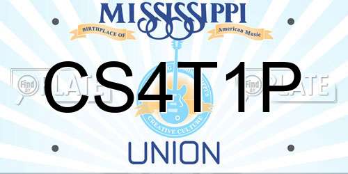 CS4T1P Mississippi License Plate
