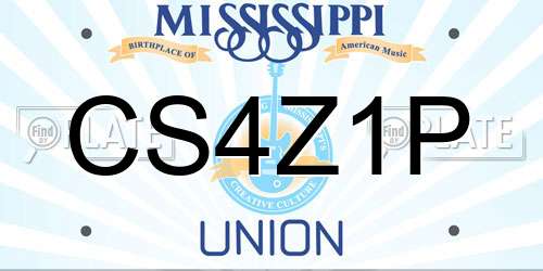 CS4Z1P Mississippi License Plate