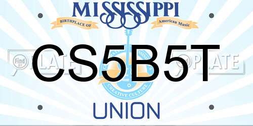 CS5B5T Mississippi License Plate