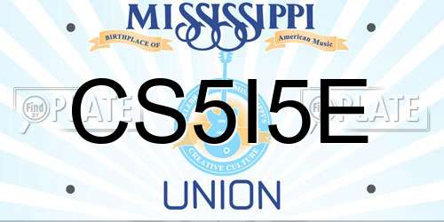 CS5I5E Mississippi License Plate