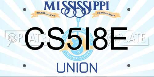 CS5I8E Mississippi License Plate