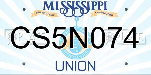 CS5N074 Mississippi License Plate