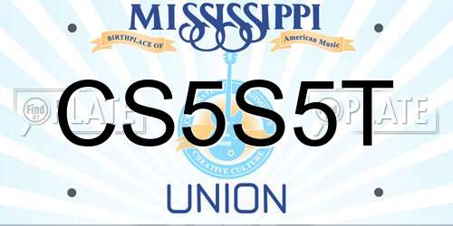 CS5S5T Mississippi License Plate
