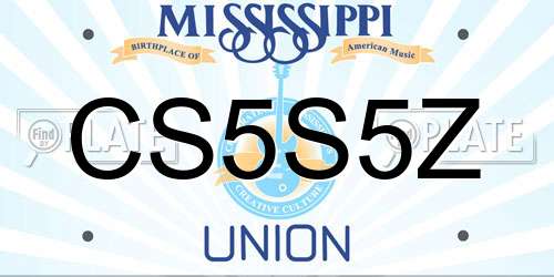 CS5S5Z Mississippi License Plate