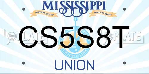 CS5S8T Mississippi License Plate