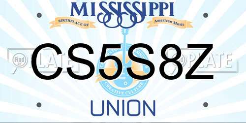 CS5S8Z Mississippi License Plate