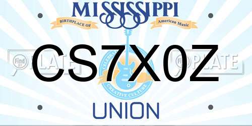 CS7X0Z Mississippi License Plate