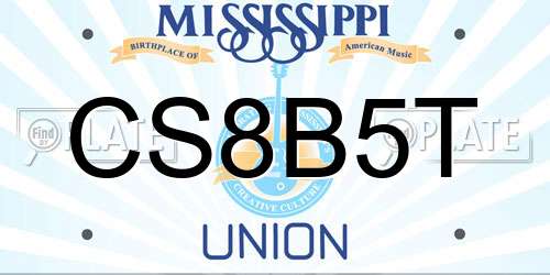 CS8B5T Mississippi License Plate