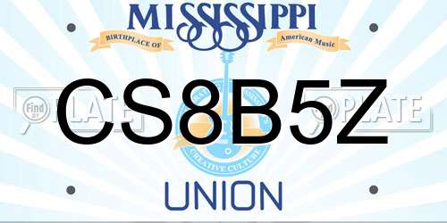 CS8B5Z Mississippi License Plate