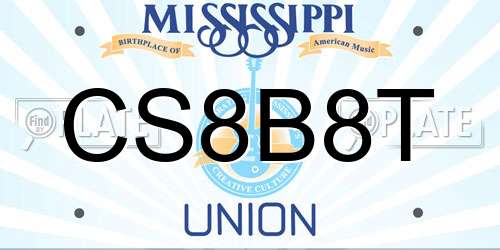 CS8B8T Mississippi License Plate