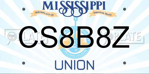 CS8B8Z Mississippi License Plate