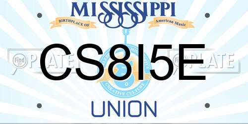 CS8I5E Mississippi License Plate