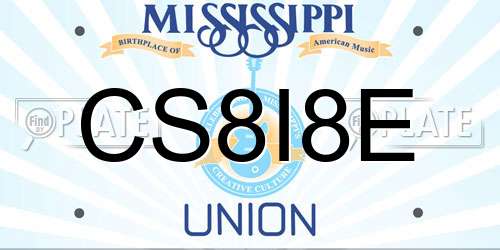CS8I8E Mississippi License Plate