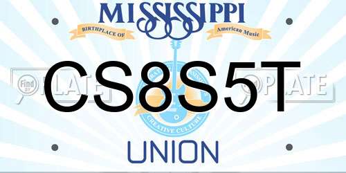CS8S5T Mississippi License Plate