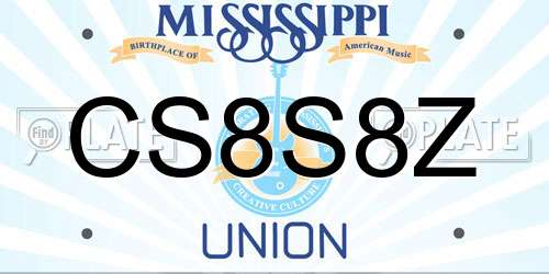 CS8S8Z Mississippi License Plate