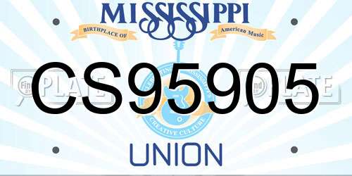 CS95905 Mississippi License Plate