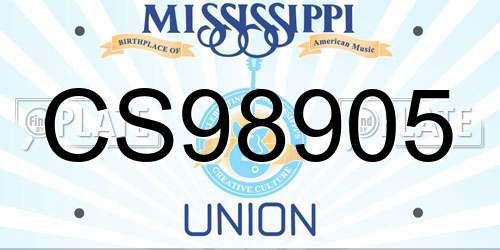 CS98905 Mississippi License Plate