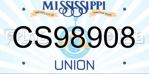 CS98908 Mississippi License Plate
