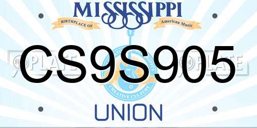 CS9S905 Mississippi License Plate