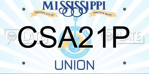 CSA21P Mississippi License Plate