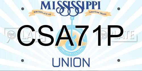 CSA71P Mississippi License Plate