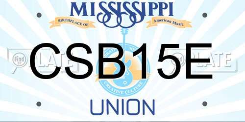 CSB15E Mississippi License Plate