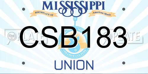 CSB183 Mississippi License Plate