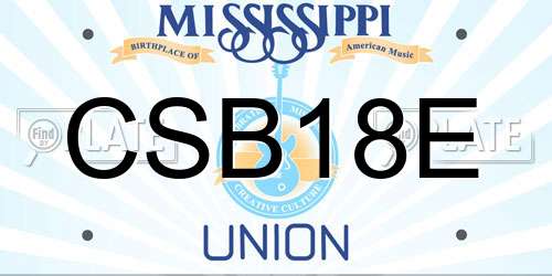 CSB18E Mississippi License Plate