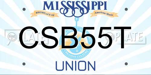 CSB55T Mississippi License Plate