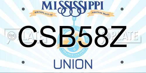 CSB58Z Mississippi License Plate