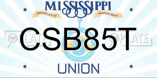 CSB85T Mississippi License Plate