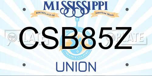 CSB85Z Mississippi License Plate